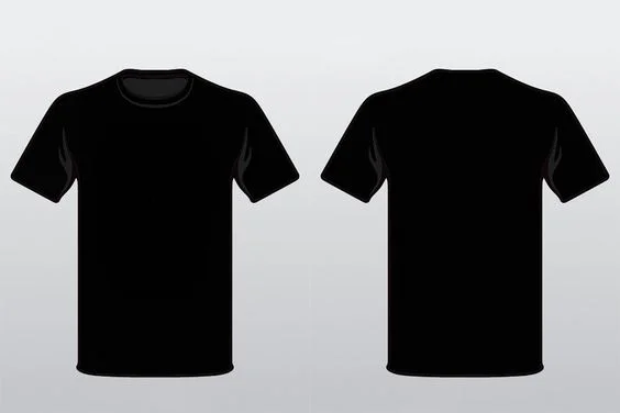 gambar mockup kaos polos item depan belakang