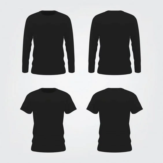 kaos polos item depan belakang hitam gambar sablonbeda 14