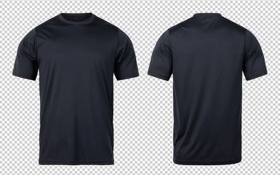 gambar mockup kaos polos item depan belakang