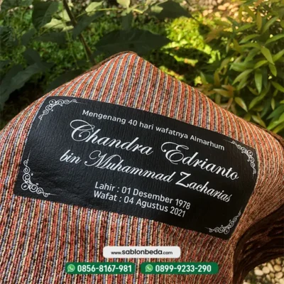 contoh sablon sajadah tahlilan 40 hari wafatnya almarhum chandra