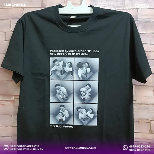 kaos couple custom Ica Rio murah pesan online terdekat di Bekasi Jakarta